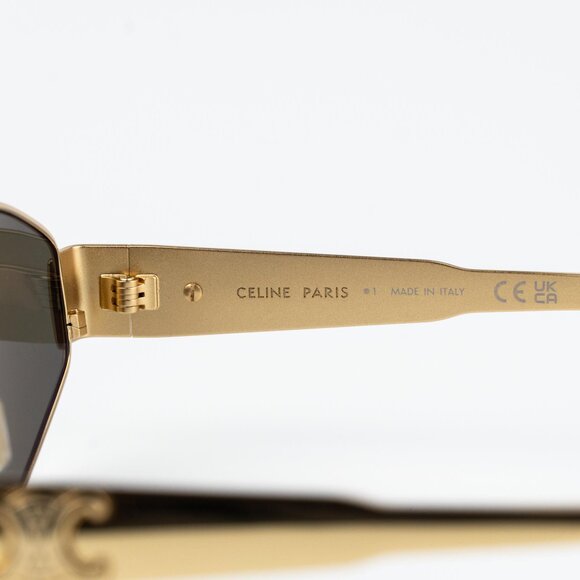 Celine TRIOMPHE Men Sunglasses Gold Green CL40254U 30N NEW AUTHENTIC - Picture 11 of 14